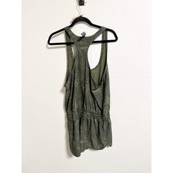 Vuori Womens Clementine Romper Racerback Oregano Rainforest Print Green Large - Picture 3 of 5